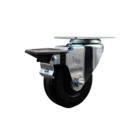 Service Caster 3.5'' Phenolic Wheel Swivel Top Plate Caster Posi Brake SCC-20S3514-PHR-PLB